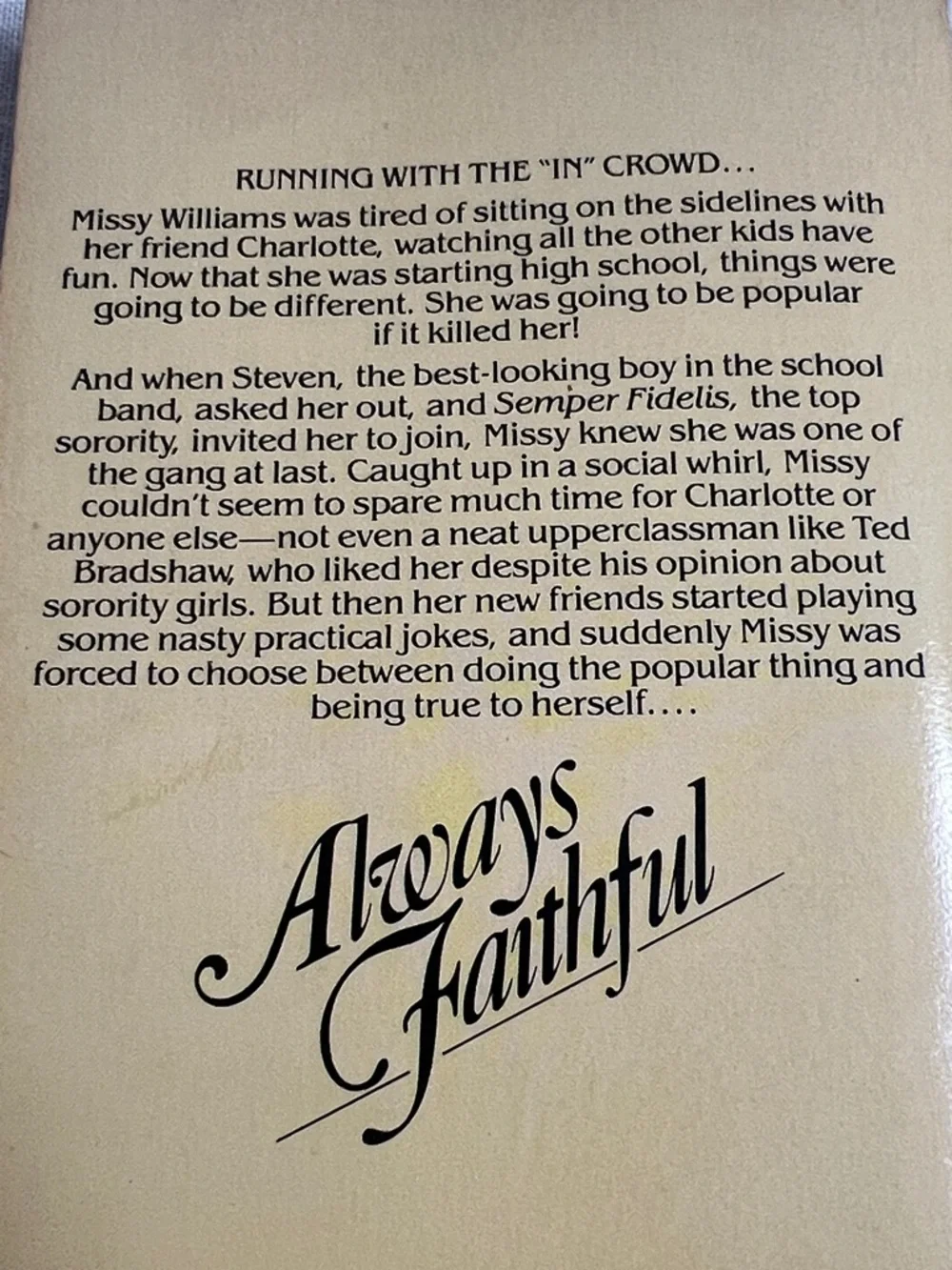 🌞 Always Faithful by Patricia Baehr - Rare Vintage 80s Teen Romance Paperback